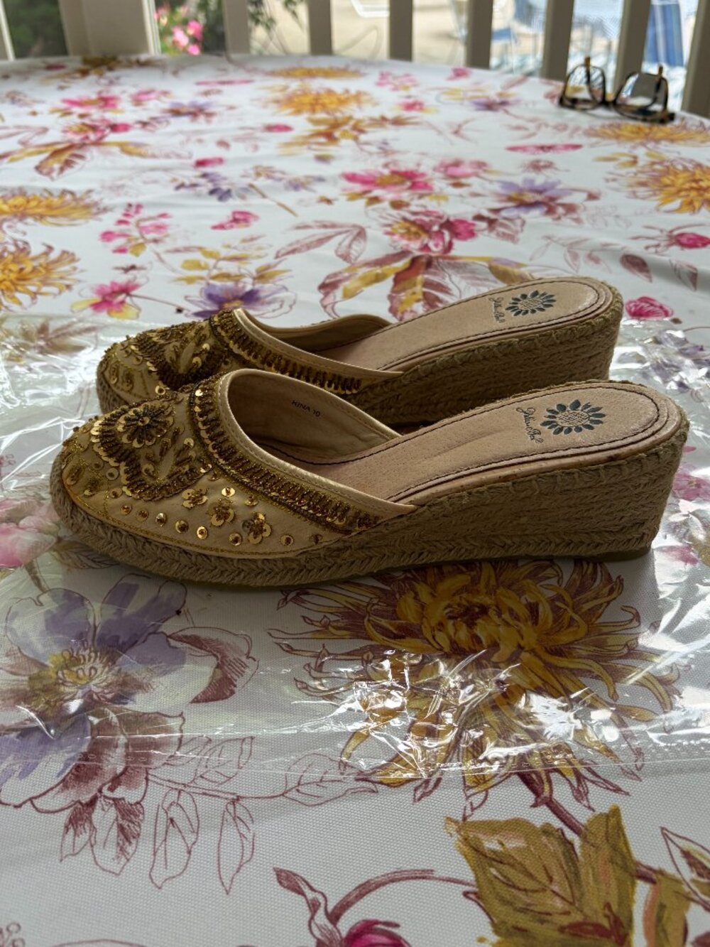 Yellow Box Gold Espadrilles - Size 10